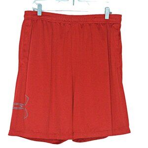 Under Armour Heat Gear Loose Fit Basketball Shorts Drawstring Waist Red Size XL